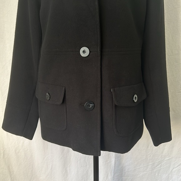 JM Collection Women’s Black Peacoat Size Large - Picture 3 of 10